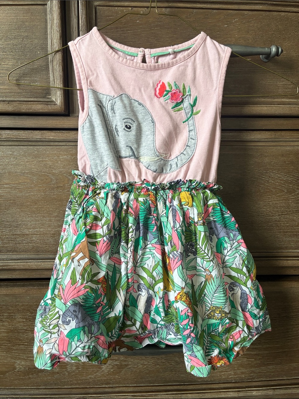 Mini Boden Pink Tee with Mint Logo Detail; 100% cotton